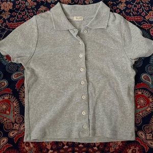 grey brandy melville/ john galt polo shirt